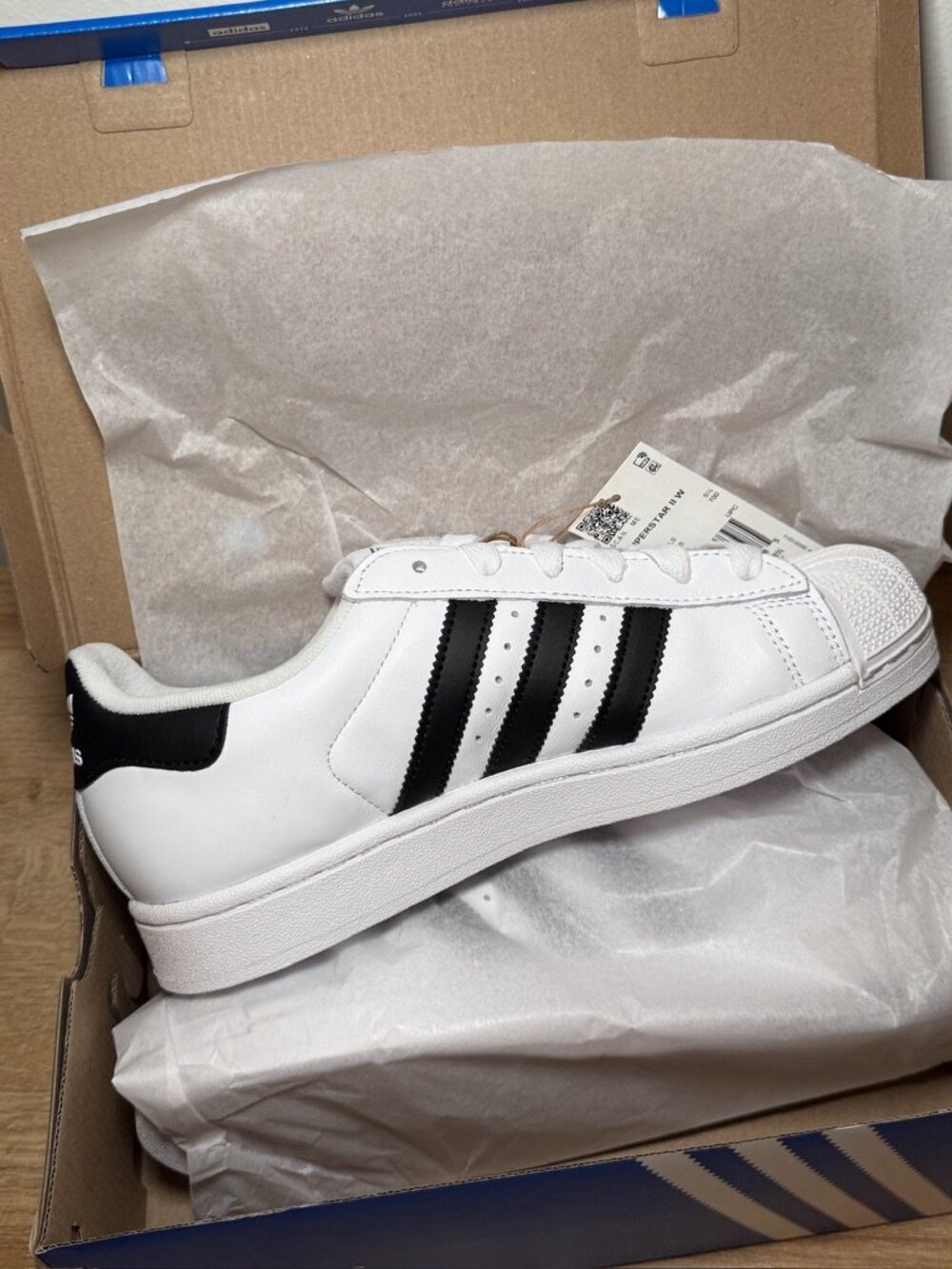 Adidas Superstar II Sneakers, Black & White, Brand New in Box. Women's Size 7